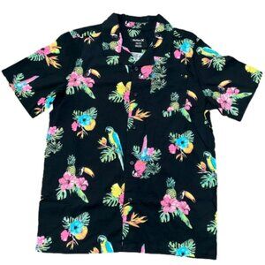 New! Hurley Boys Men Tropical Parrots Woven Hawaiian Shirt Size XL 18/20 NWT NIB